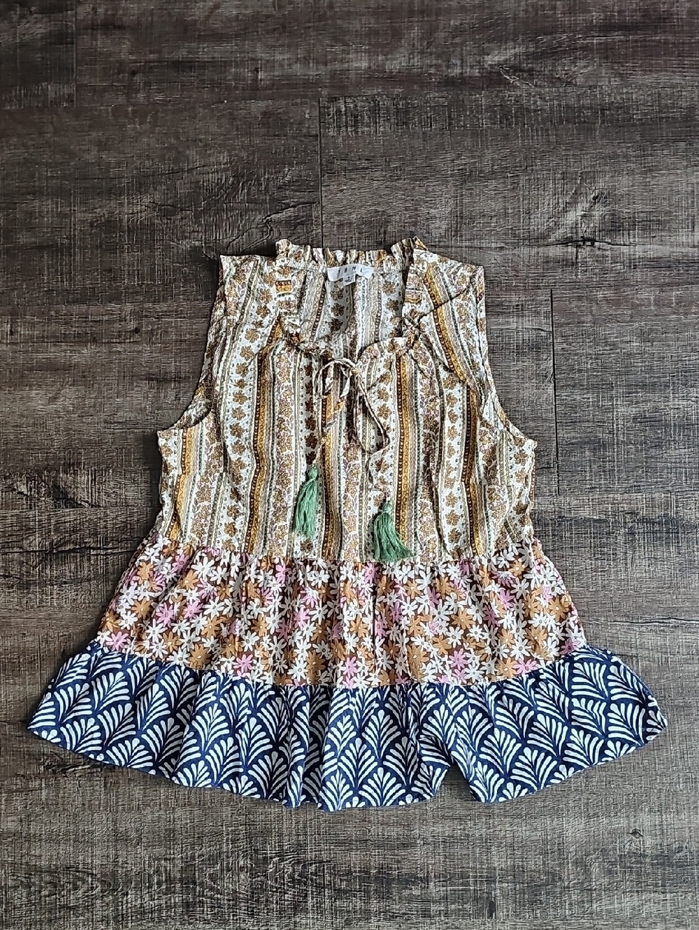 THML Anthropologie - Bohemian Multicolor Sleeveless Top